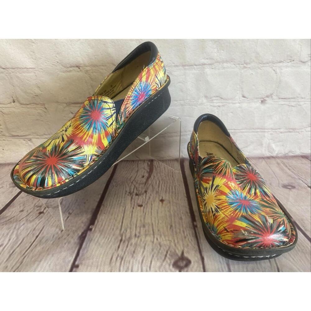 Alegria Debra Fireworks Slip-On Clog Leather Nursing Shoes DEB-304 Sz 6 (36)